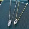 Shi Pei 100% Sterling Silver Marquise Cut 1 CT Created Moissanite Pendant Necklace Fashion Anniversary Fine Jewelry