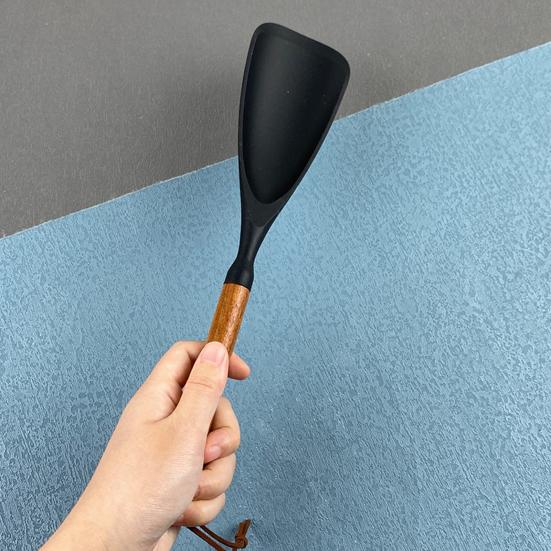 Силиконовая кулинарная ложка для посуды с антипригарным покрытием, термостойкая лопатка-ложка, ложка с прорезями, скребок, кухонная утварь для перемешивания, зачерпывания, сервировки