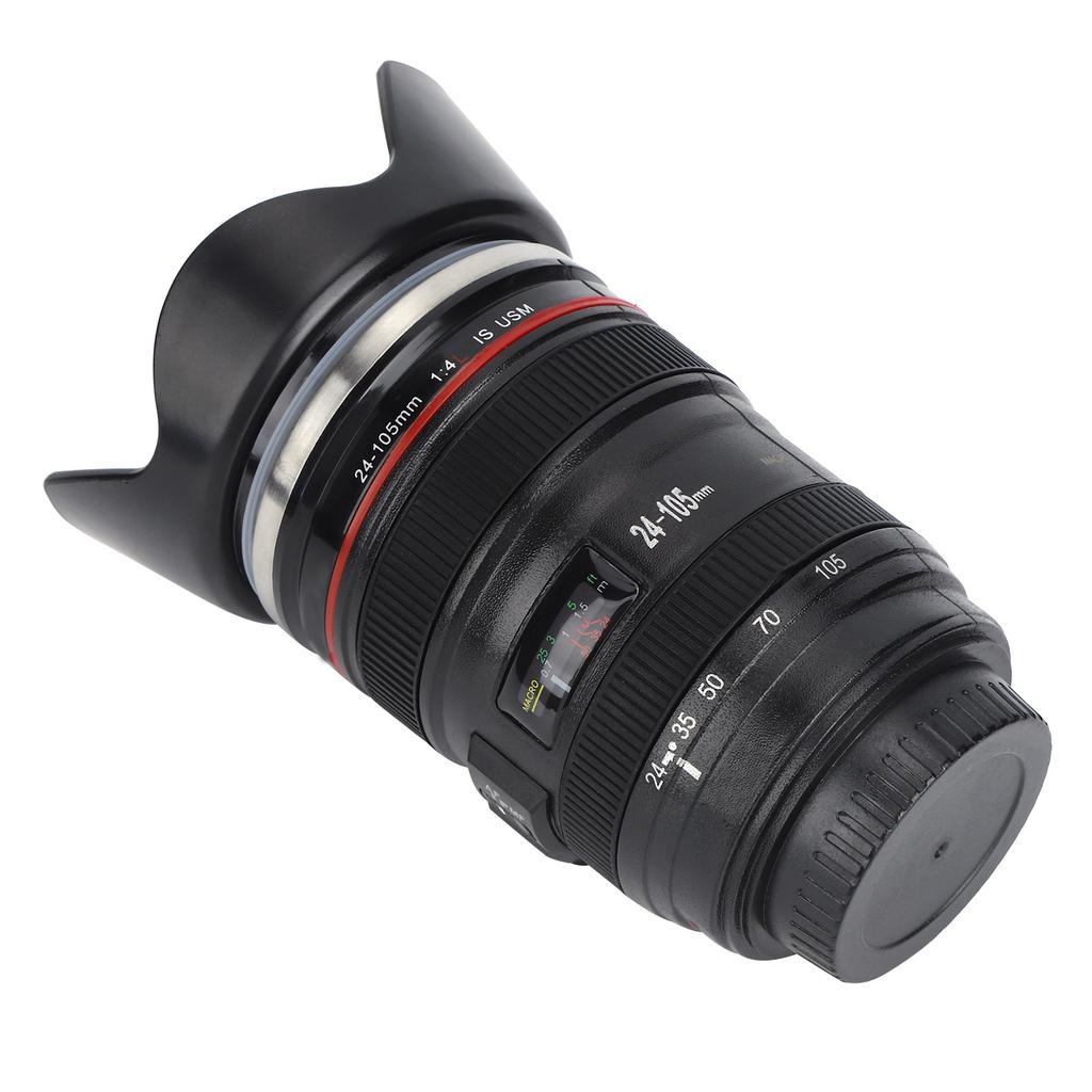 Имитация объектива камеры, чашка из нержавеющей стали, кружки для кофе с выдвижной крышкой для любителей фотографов