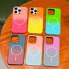 Soft Magsafe Wireless Charge Phone Case For iPhone 11 12 13 14 15 16 Pro Max Plus Gradient Pattern Magnetic Silicone Cases Cover