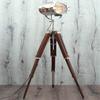 Industrial Tripod Floor Lamp Nautical Steampunk Chrome Spotlight