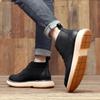 Ботинки Мартины, мужские кожаные туфли в британском стиле с большой головкой, мужская обувь с высоким берцем, бархатные модные ботинки для инструментов, короткие ботинки в британском стиле