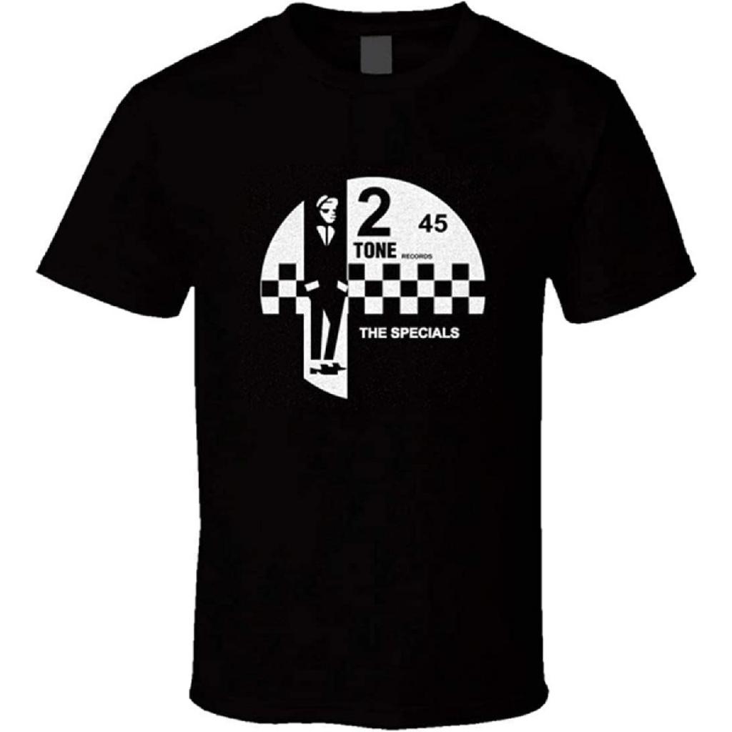 The Specials 2 Tone Records t-Shirt Rare Retro British Rock Music Labels Ska Music Shirts, Black, Large