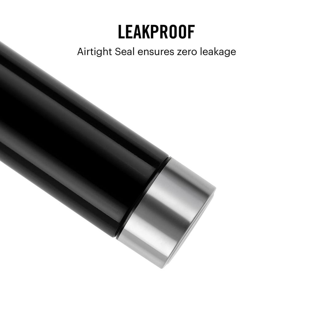 Бутылка для воды из нержавеющей стали 1000 мл, Черная | Сертифицирована ISI | Одинарная стенка | Герметичная, Защищенная от ржавчины | Пищевой класс, Легко носить | Идеально подходит для холодильника