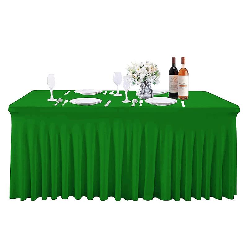 Solid Color Stretch Rectangular Table Skirt for Banquets and Conferences