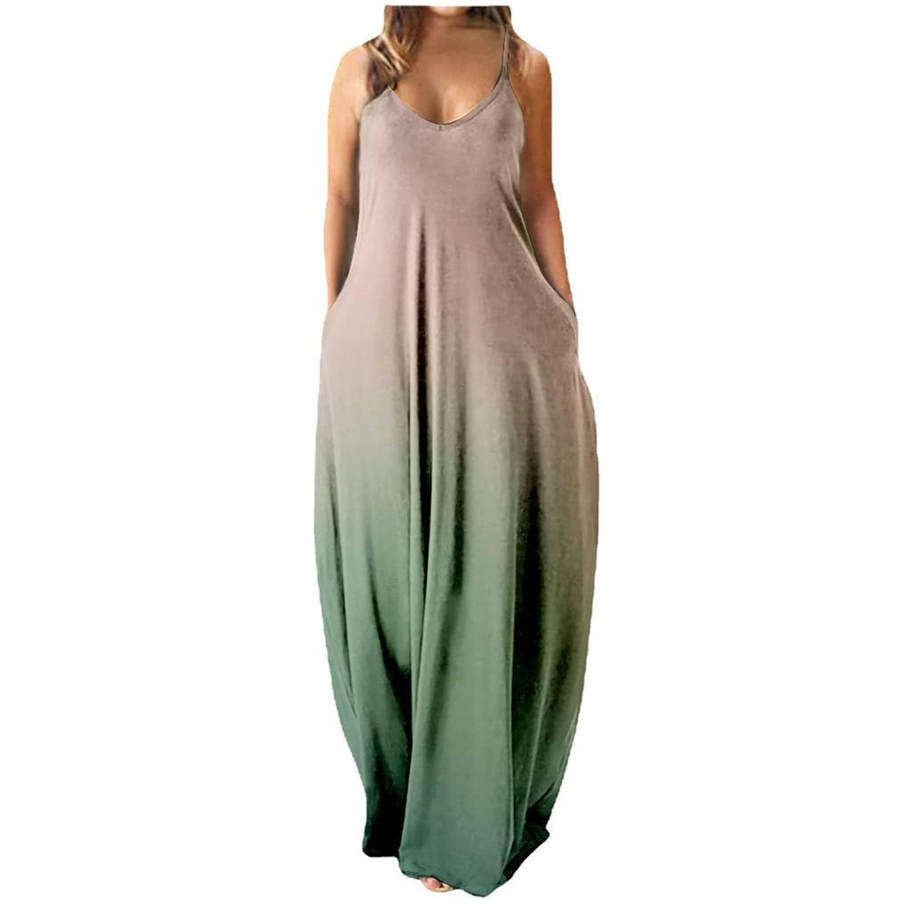 Летнее женское платье с бретелькой на шее, свободное платье больших размеров, женское сексуальное длинное платье с глубоким V-образным вырезом и принтом