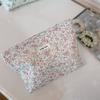 Fresh and simple floral cotton cloth small square bag cosmetic bag pure cotton zipper liner bag clutch bag