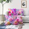 Rose And Butterfly Pattern Digital Printing Pillow Cover Short Plush Suitable Living Rooms Bedrooms Sofas Throw Cushion Cover