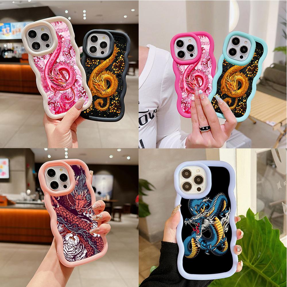 Чехлы для телефонов Ae77 Dragon Design Art защитные для Samsung S24 Plus S23 Ultra A14 A55 A05s A06 Honor X9b Motorola OnePlus Big Wave TPU задняя крышка