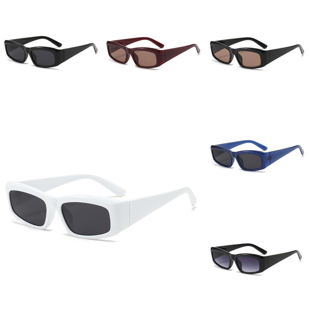 Retro Square Sunglasses Uv400 Protection Black Frame Grey Lens Fashion Streetwear Sunnies