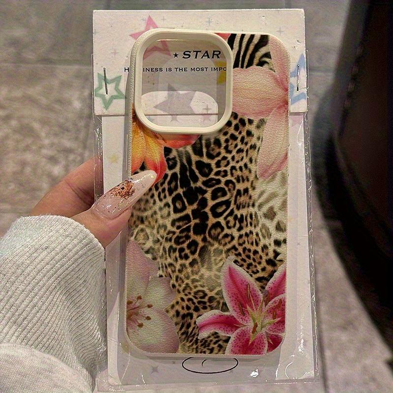 Чехол для телефона с винтажным цветочным леопардовым принтом для iPhone 17 16 15 14 13 12 11 Pro Max XS X XR Plus 17 Air 16 15 Мягкий чехол