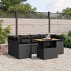 VidaXL Garden Lounge Set with Cushions 7 Pcs, Patio Sofas, Patio Furniture Set, Outdoor Furniture, Black 3271209
