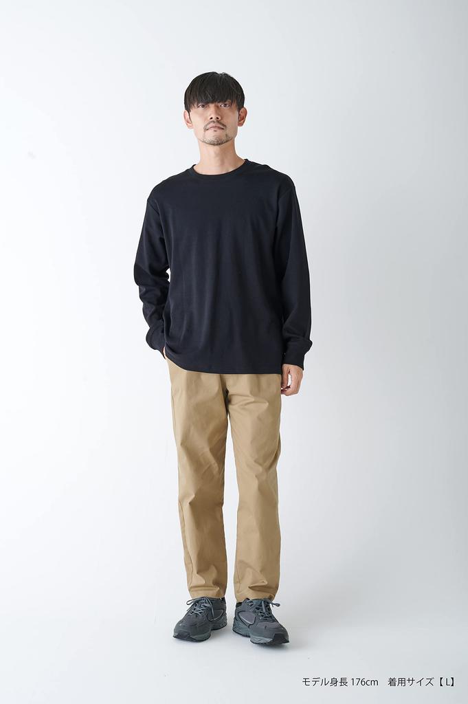 Amazon Essentials Men's Soft Smooth Long Sleeve T-Shirt (formerly WHOLEPERSON), Black, Size L