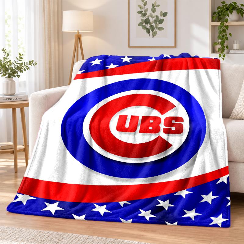Chicago Cubs Printed Flannel Blanket Warm Comfort Bed Throw For Indoor Home Decoration