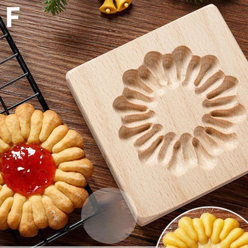 3D Wooden Cookie MoldChristmas Cookie Cutters Biscuit Cutter Moldes Embossing Mold for Cakes and Cookies Press
