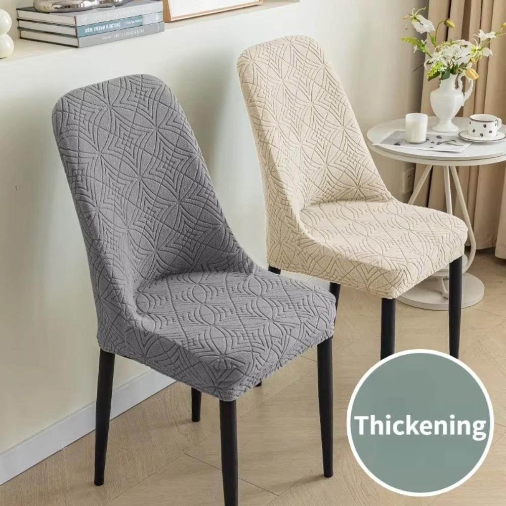 Thickened Fleece Dining Chair Covers Slip-Resistant Jacquard Chair Cover New Seat Cover Home Use
