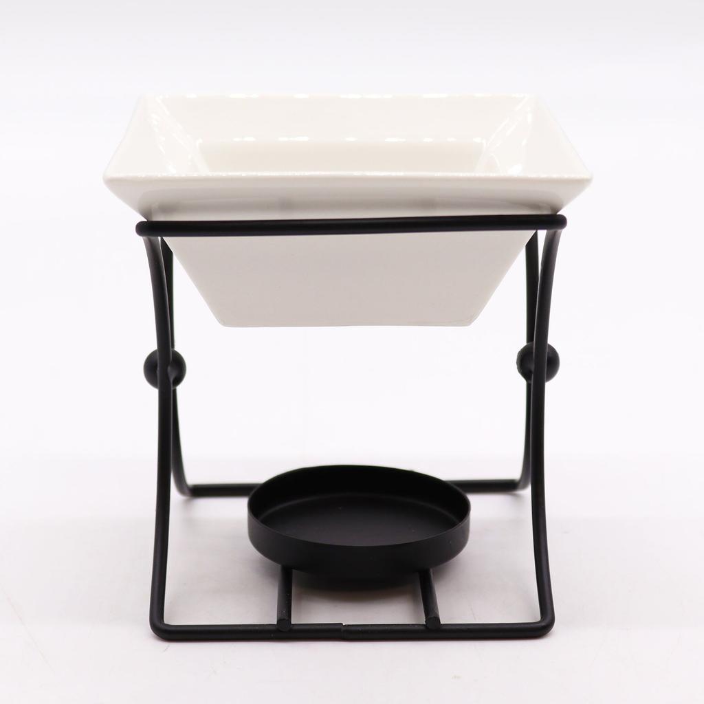 Oil Burner For Wax Melts Ceramic Metal Square