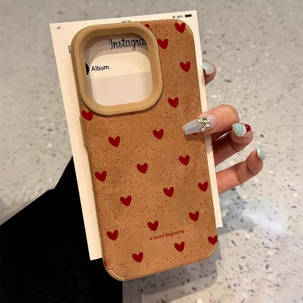 Cute Boy Cartoon Pattern Luxury Executive Fiber Leather Case For iPhone 16 17 15 14 Pro 13 12 Plus 11 Pro Max Shockproof Funda