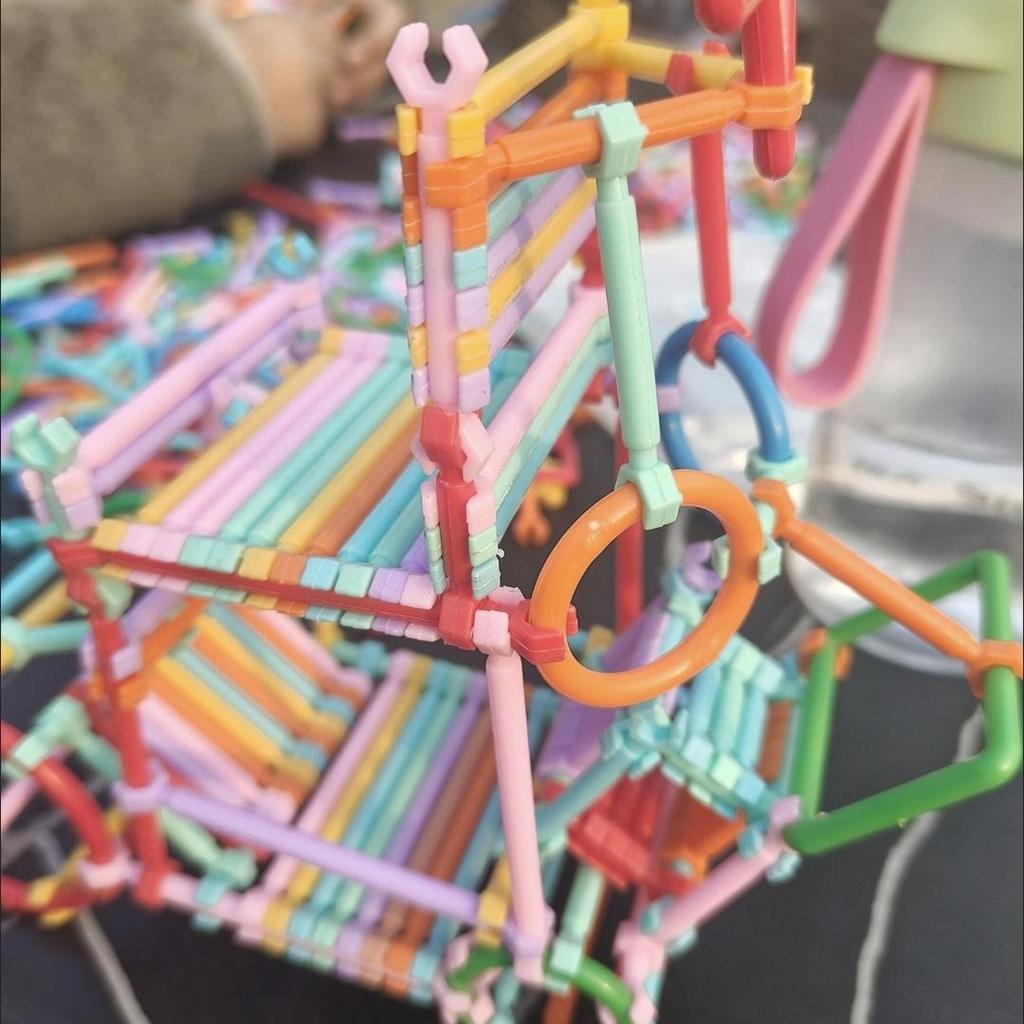 Детские DIY блоки из соломинок, STEM образовательные волшебные палочки, креативные взаимозацепляющиеся строительные игрушки для малышей