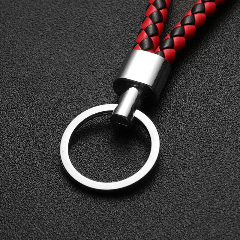 Унисекс DIY искусственная кожа кулон плетеный брелок для ключей плетеный веревочный брелок автомобильная сумка