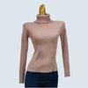 Autumn and Winter Undershirt Knitting Sweater Pullover Pure Color Short Long Sleeves Turtleneck Women's Clothing Tops High Elastic Basic Version