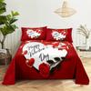 Red Rose Bed Sheets and Pillowcases for Double Beds Single 3D Flower Bedsheets Set with Pillow Case 2pcs 3pcs Queen Full Size