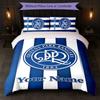 QPR ФК Постельное белье с индивидуальным именем и текстом 1 пододеяльник + 2 наволочки Логотип футбольного клуба Персонализированный подарок для особого случая Декор спальни