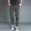 Men's Spring and Fall Loose Drawstring Work Pants with Large Pockets Casual Jogging Pants