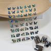 1pcs 3D Aurora Laser Butterfly Nail Art Stickers Shiny Holographic Butterflies Nail Decals 8*10cm Self-Adhesive Nail Decorations