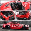 1/24 Skyline Ares Nissan GTR R34 R35 литой спортивный автомобиль модель литой металл гоночный автомобиль модель имитация звука света детские игрушки подарок