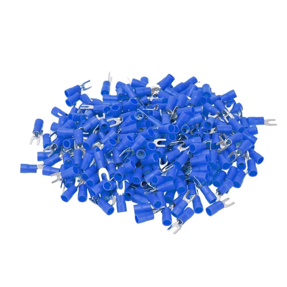 300PCS Blue U Type Wire Connector SV1.25-4 Fork Spade Wire Connector Transportation Lighting