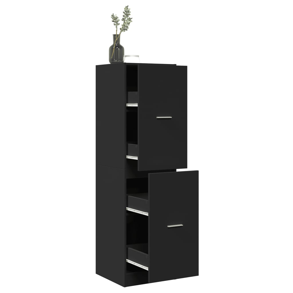 Pharmacy Cabinet Black 40 x 41 x 144.5 cm Engineered Wood