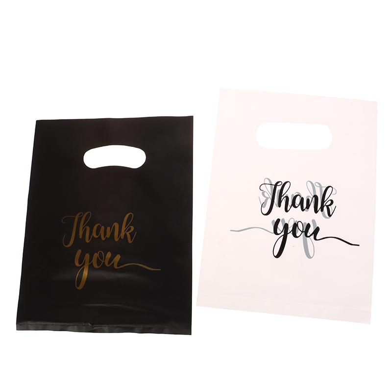 10 шт. Мини-спасибо, пластиковые подарочные пакеты, многоразовые праздничные пакеты, пластиковый подарочный пакет