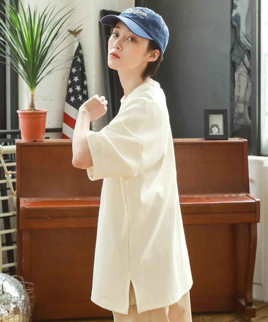 JEMUT Eddy Oversized Short Sleeve T-Shirt Cream Kjst2189