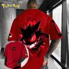 Pokémon Gengar Double-layer Printed T-shirt for Men and Women Summer New Street Trend Harajuku Loose Casual Short Sleeved Top