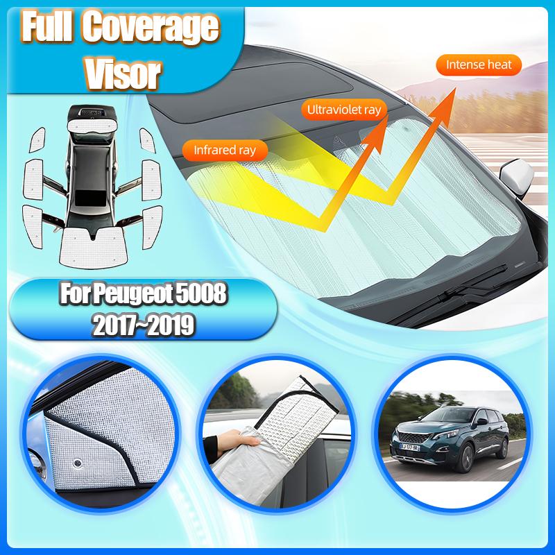 For Peugeot 5008 Car Sunshades 2017 2018 Side Window Sunshade Side Blind Shade Sunscreen Sun Visors Anti-UV Car Accessories