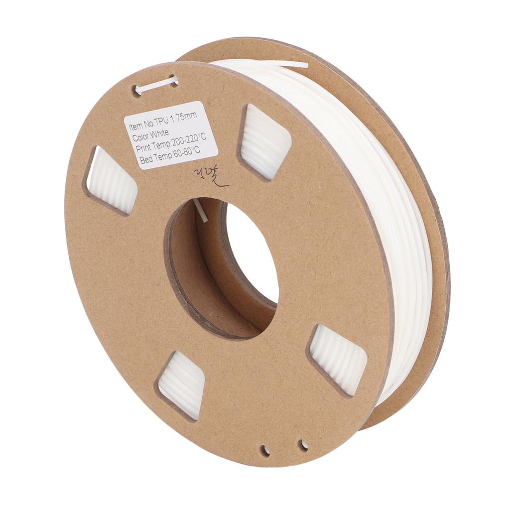 Нить для 3D-принтера 1,75 мм Гибкая нить ТПУ Набор Высокая точность 95A Мягкий расходный материал для 3D-принтера Белый