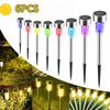 6PCS Solar Outdoor Lighting Garden Lights Waterproof Landscape Courtyard Outdoor Lawn Terrace Decoration
