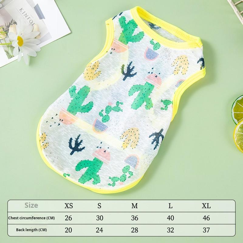 Summer Print Puppy Thin Dog Clothes Dog Vest for Small Dogs T-Shirt Dog Cooling Vest Cute Grils Dog Chihuahua Sunscreen Costume Delicate Jewelry