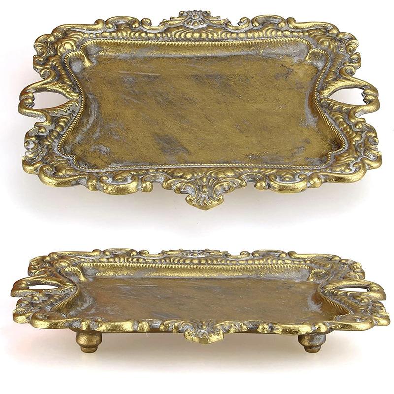 1 шт., тарелка для колец, винтажная безделушка, украшение для дома, небольшой поднос для украшений, антикварный поднос для сережек, ожерелий, помолвка, свадьба, деревенский стиль