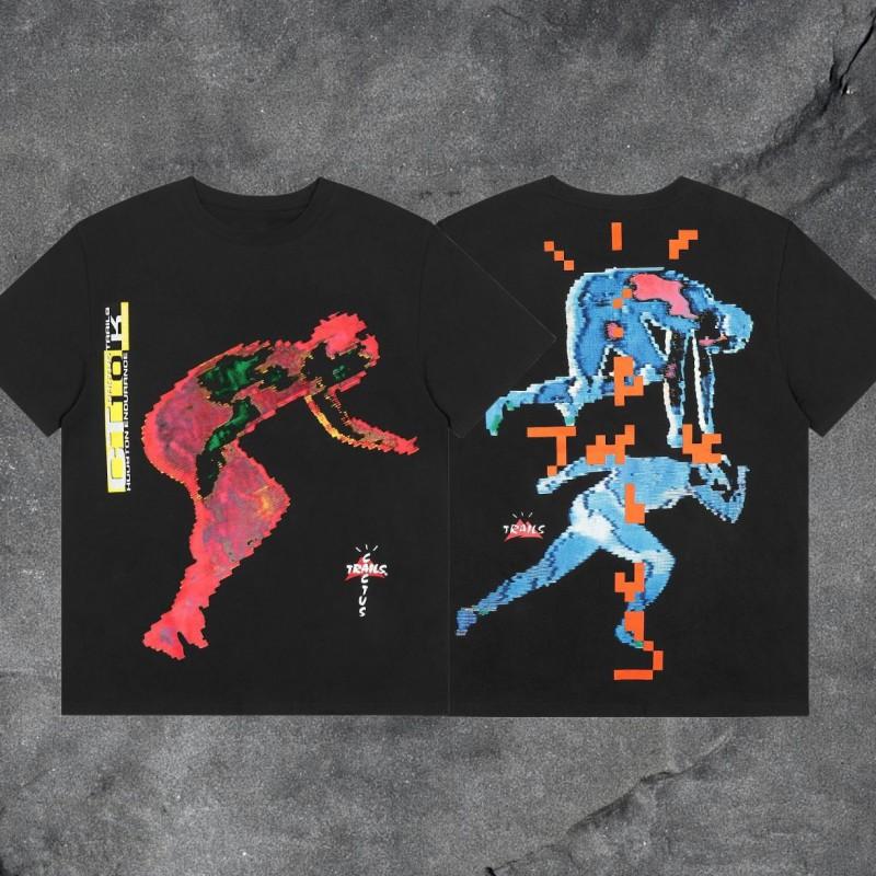 Travis Scott Utopia T-Shirt Mens High Street Short Sleeve Graphic Tee Casual Streetwear