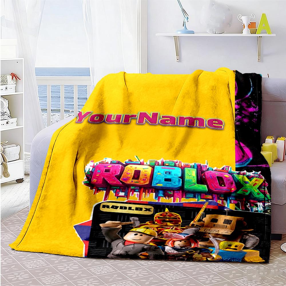 Roblox 1 Customize Text Blanket Cozy Customizable Blanket Warmthful Decor Perfect for Seaside Picnics Living Room Livingroom