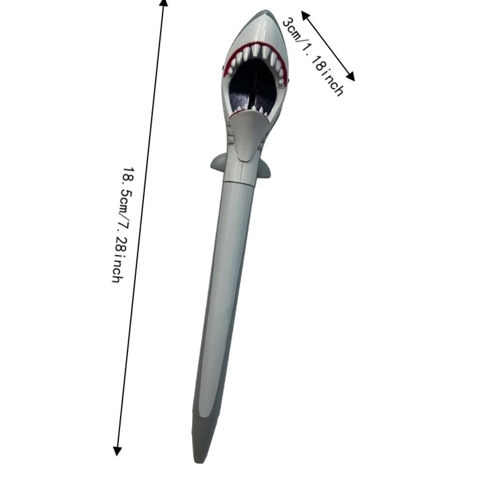Plastic Animal Pen Round Body Stress Relieving Pen Shark Shaped Ballpoint Pen Office Use