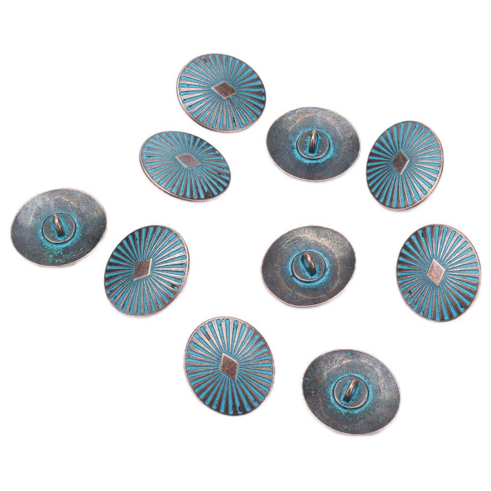 20pcs Single Hole Metal Shank Buttons Round Shape Decorative Sewing Buttons For Coat