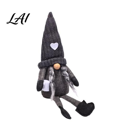 Soft Waxy Fabric Holiday Dolls Christmas Gnome Plush Decoration with Long Legs Faceless Handmade Nordic Style Ornaments Doll Figurines Sitting