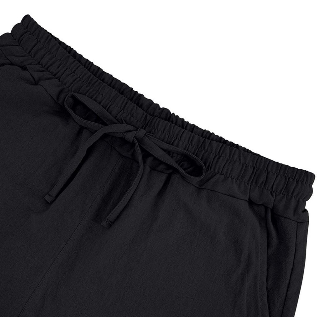 Мужские льняные дышащие тонкие пляжные повседневные свободные шорты Five Cent