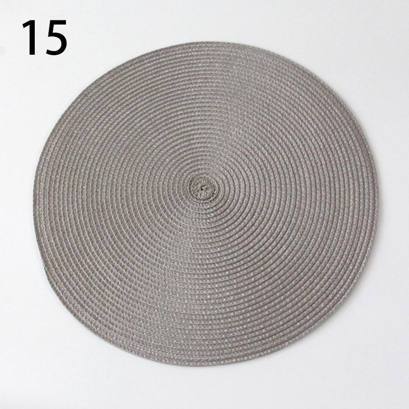 Round Placemats For Dining Table Coaster Heat-Resistant Placemats Stain Resistant Anti-Skid Washable Cotton Woven Tableware Mat