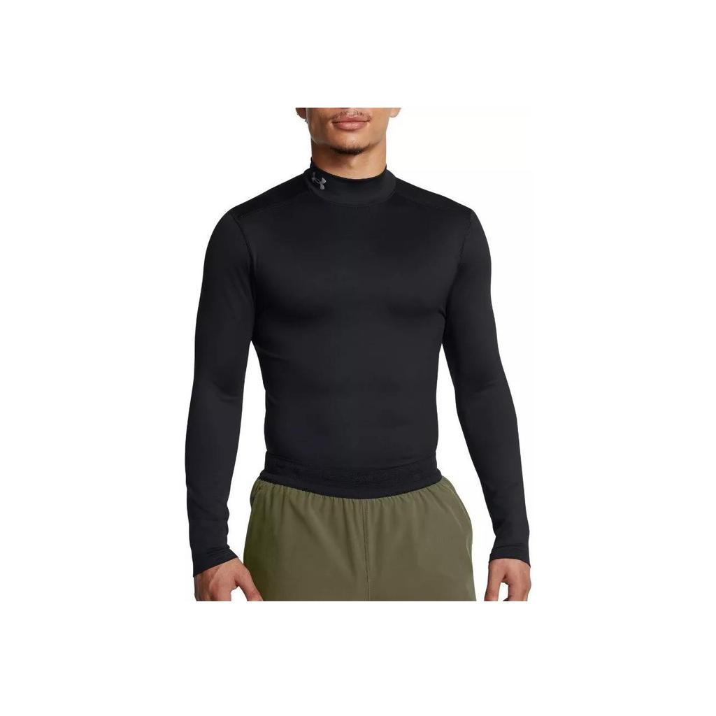 Under Armour Футболка Coldgear Solid Slim Fit Stand Collar с длинным рукавом, универсальная, мужская, черная 1386942-001