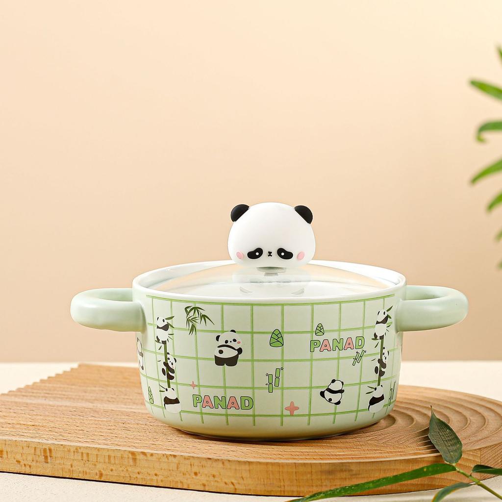 Керамическая чашка серии Cute Panda, креативная чашка для воды, сувенирная кружка с крышкой в виде панды, подарочная кофейная чашка