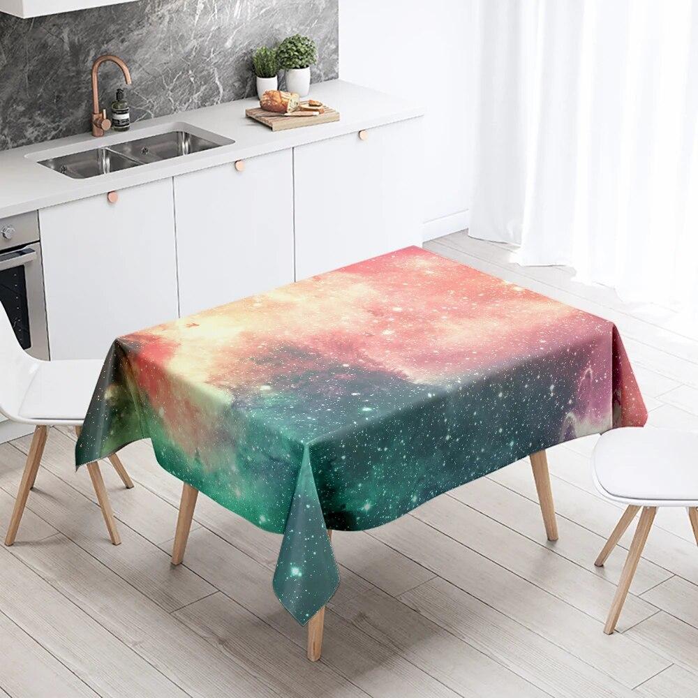 Скатерть «Звездная Вселенная» для кемпинга, вечеринки, против пятен, водонепроницаемая, прямоугольная, кухонный, обеденный стол, домашний декор